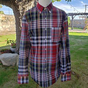 EUC *J. Crew* Men´s Indian Madras Plaid Button Down Woven Slim L/S Shirt S